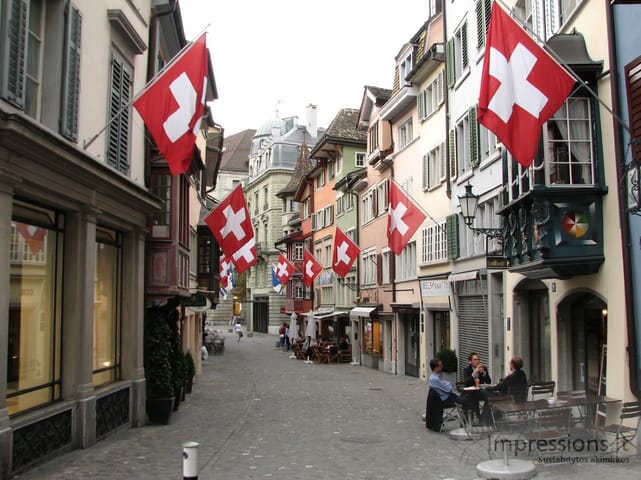 Zurich'o miesto vaizdai