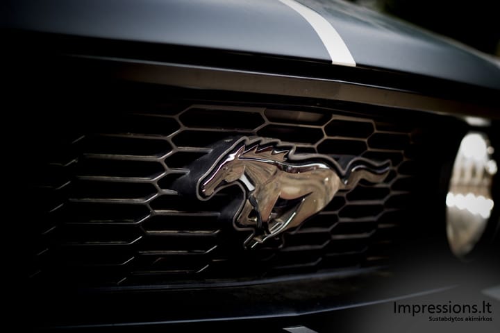 EF 50mm f1.8 II objektyvu. Mustangas.