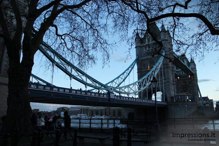 Tower Bridge vakare, Londonas
