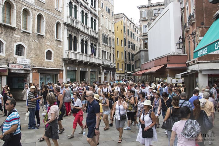 Turistų gausa Venecijoje rugsėjį
